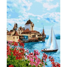 Картина по номерам "Яркая Швейцария" Идейка KHO2758 40х50 см