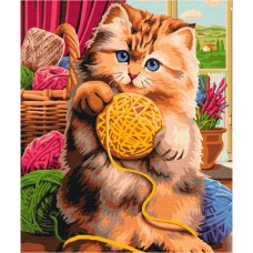 Картина за номерами "Котятко з клубочком" Brushme BS51454 40х50 см