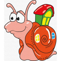 Роспись на холсте "Дом улитки" MBS005  Brushme 20х20 см