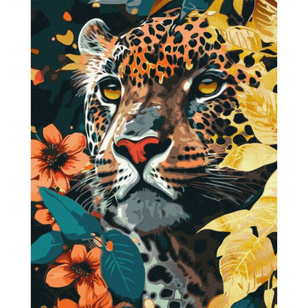 Картина по номерам "Опасный хищник" KHO6528 с красками металлик 40х50 см