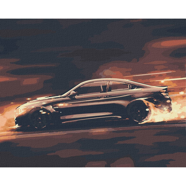 Набор картин по номерам 2 в 1 Идейка "Бешеная скорость" 40х50 KHO2521 и "Мир в деталях" 40х40 KHO4482