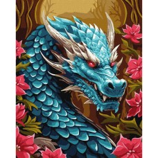 Картина за номерами "Могутній дракон з фарбами металік extra" ©art_selena_ua KHO5114, 40x50см