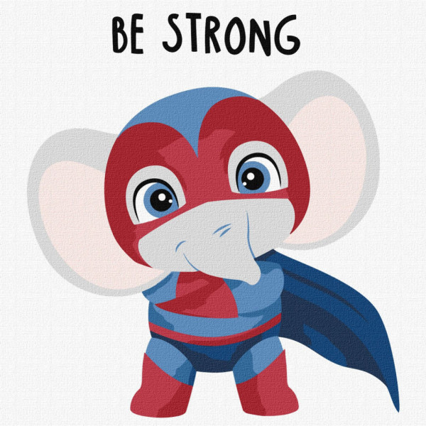 Картина за номерами "Могутній слон" KHO6099 30х30 см