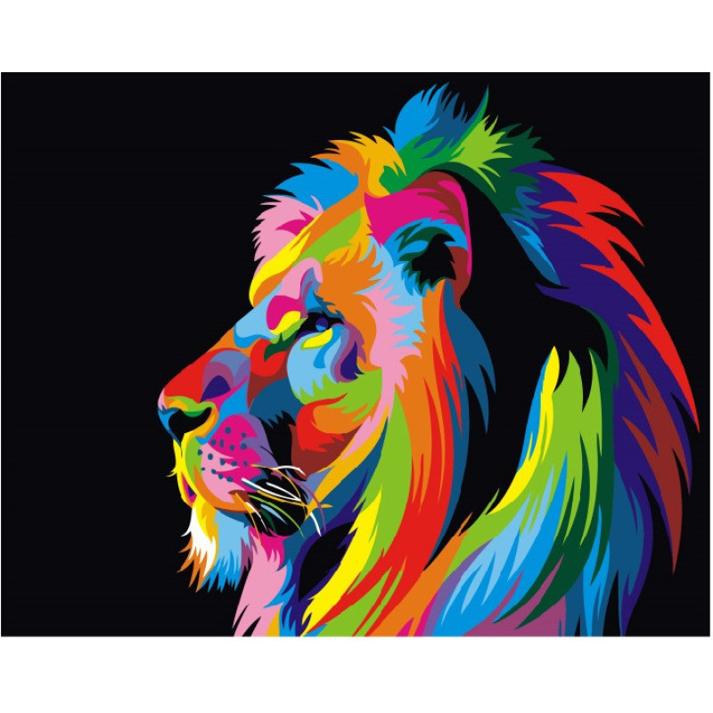 Картина по номерам. Brushme "Радужный лев" GX3973, 40х50 см