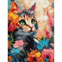 Картина по номерам "Пушистый котик" KHO6598 30х40см
