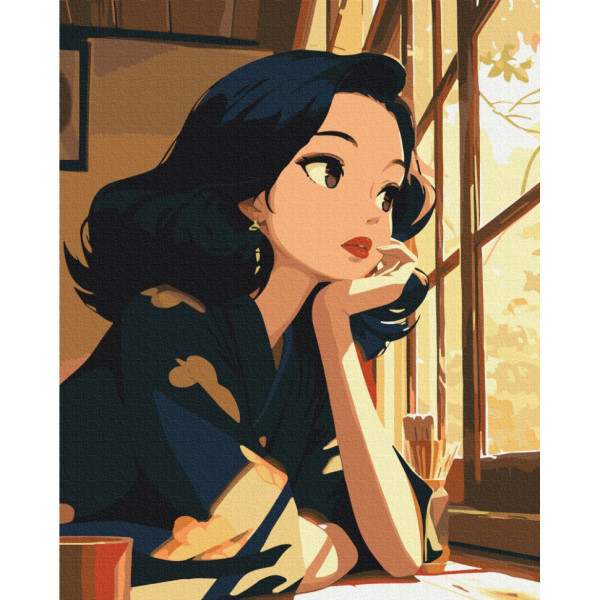 Картина за номерами "Спогади у вікні" BS54073, 40x50 см