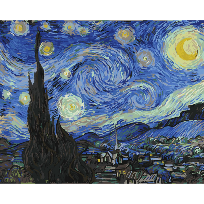Картина за номерами. Brushme "Зоряна ніч. Ван Гог" GX4756, 40х50 см