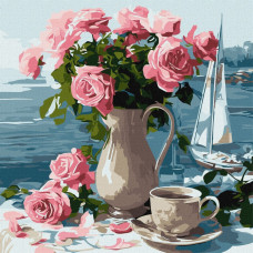 Картина по номерам "Утренние розы" ©art_selena_ua KHO5741, 40x40 см