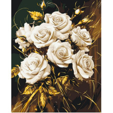 Картина по номерам "Роскошь роз" 13165-AC с металлизированными красками 40х50 см