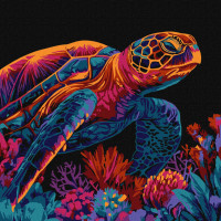 Картина по номерам "Загадочная черепаха" KHO5182, 30х30 см