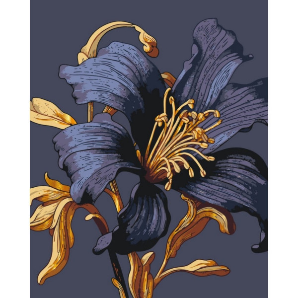 Картина по номерам "Таинственная лилия" 13151-AC с металлизированными красками 40х50 см