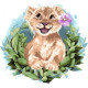 Картина по номерам. "Волшебный львенок" 30*30см KHO4158