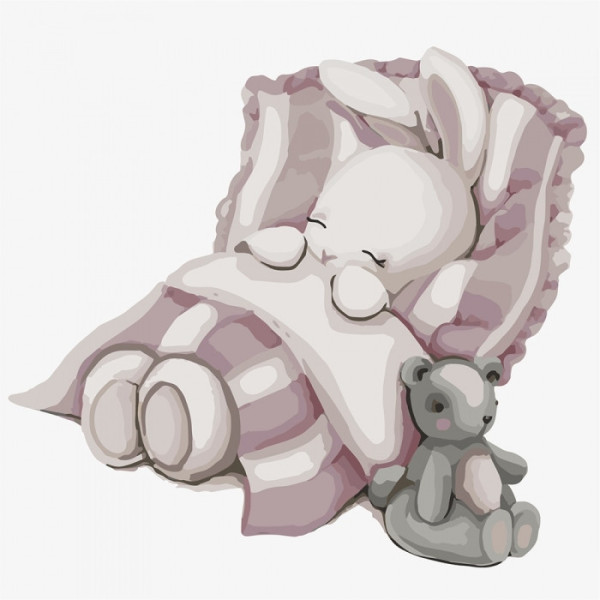 Картина по номерам. "Спокойной ночи, зайка" 30*30см KHO2339