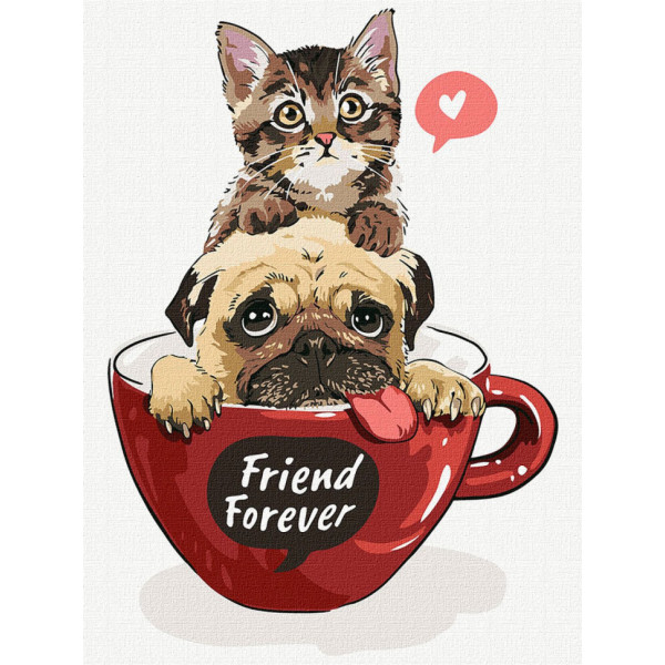 Картина по номерам "Друзья навсегда" Идейка KHO4284 30х40 см