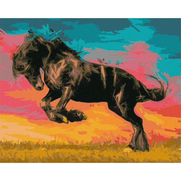 Картина по номерам "Величественный мустанг" Идейка KHO4339 40х50 см