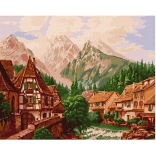 Картина по номерам "Городок в горах" ©Сергей Лобач Идейка KHO2880 40х50 см