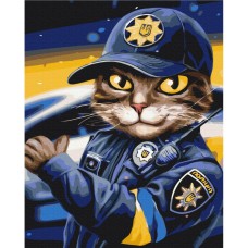 Картина по номерам "Котик полицейский" © Марианна Пащук Brushme BS53237 40х50 см