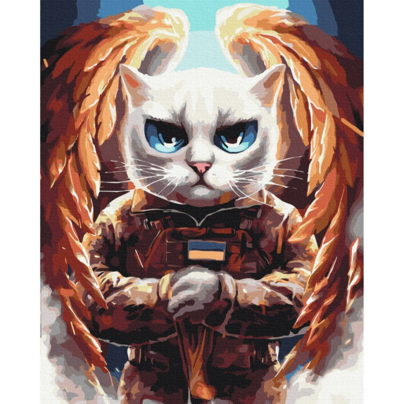 Картина за номерами "Котик Ангел" ©Маріанна Пащук Brushme BS53421 40х50 см