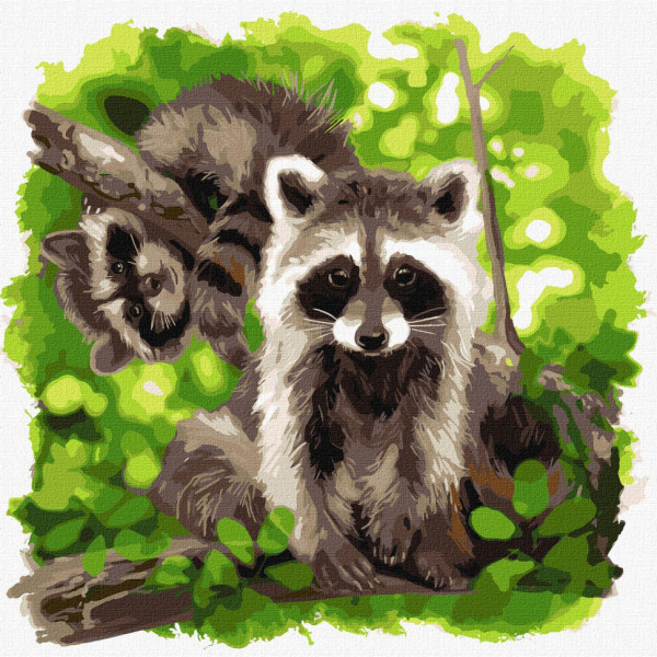 Картина по номерам "Полосатые друзья" Идейка KHO4379 40х40 см