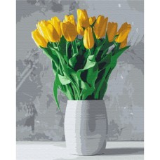 Картина за номерами "Букетих жовтих тюльпанів" Brushme BS52639 40х50 см