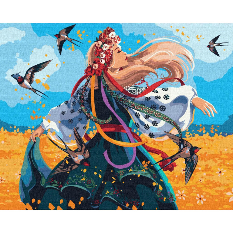 Картина за номерами "Українка в танці" ©Jennifer Sikora Ідейка KHO2584 40х50 см