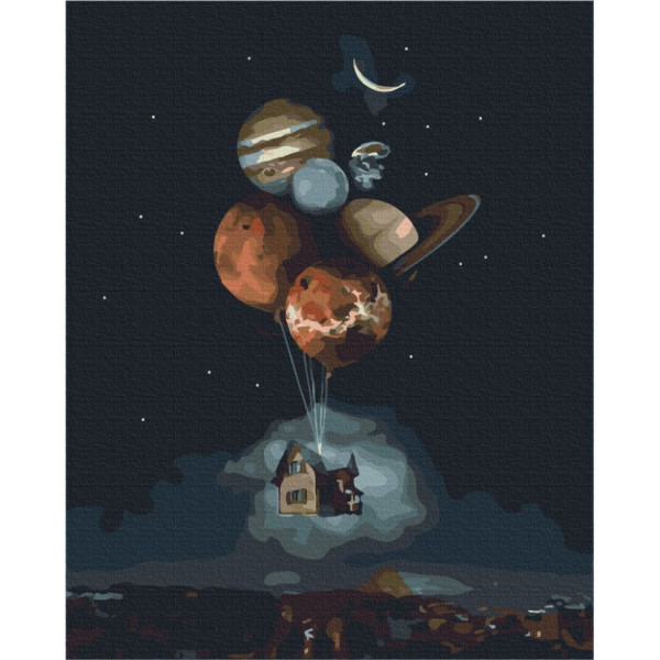Картина за номерами "Дім в стратосфері" Brushme BS41119 40х50 см
