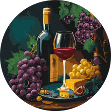 Картина за номерами "Вишукана дегустація" ©art_selena_ua KHO-R1009 діаметр 39 см Ідейка