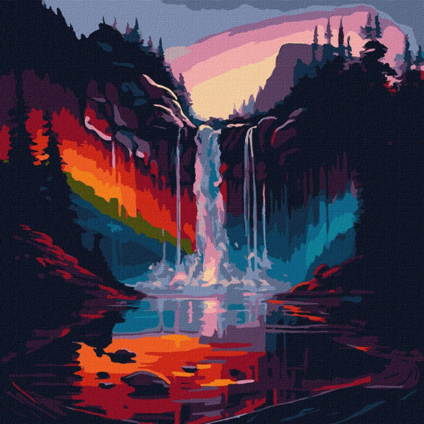 Набор картин по номерам 2 в 1 Идейка "Оранжевые фламинго" 40х50 KHO4261 и "Сказка наяву" 40х40 KHO5008