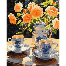 Картина за номерами "Чаювання в саду" KHO5683 40х50 см