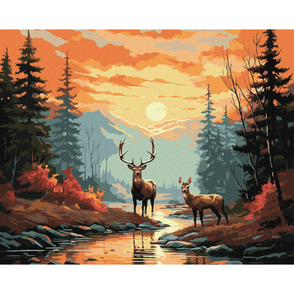 Картина по номерам "Изящные олени" KHO6576 40х50 см