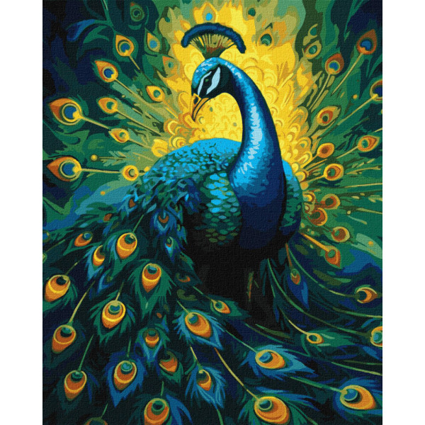 Картина по номерам "Изящный павлин" KHO6578 40х50см