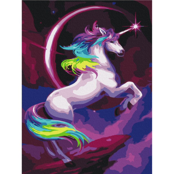 Картина за номерами "Казковий веселковий єдиноріг" Brushme RBS36214 30x40 см