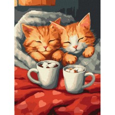 Картина за номерами "Закохані коти" KHO6588 30х40см
