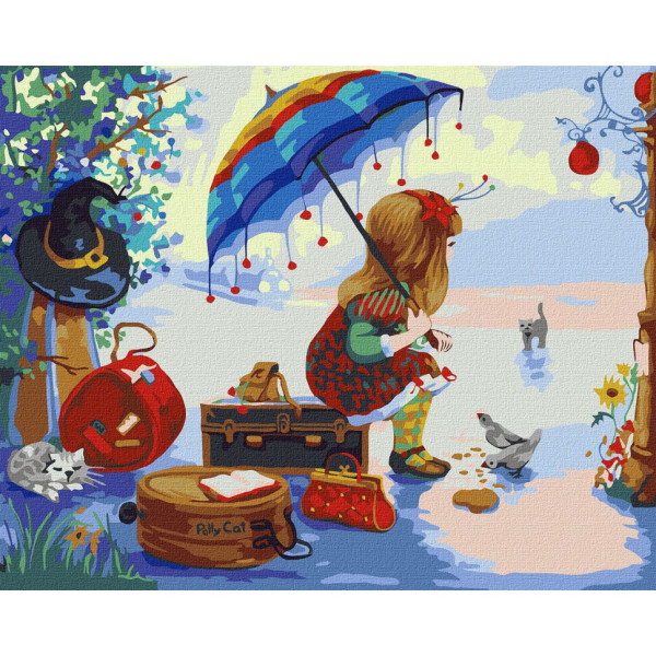 Картина за номерами "Полікет відправляється у подорож" KHO2384 40х50 см