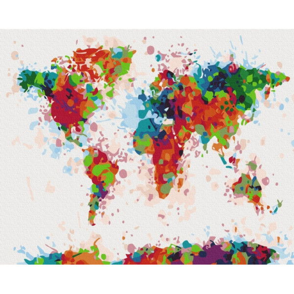 Картина за номерами "Барвиста карта" BS21349, 40x50 см