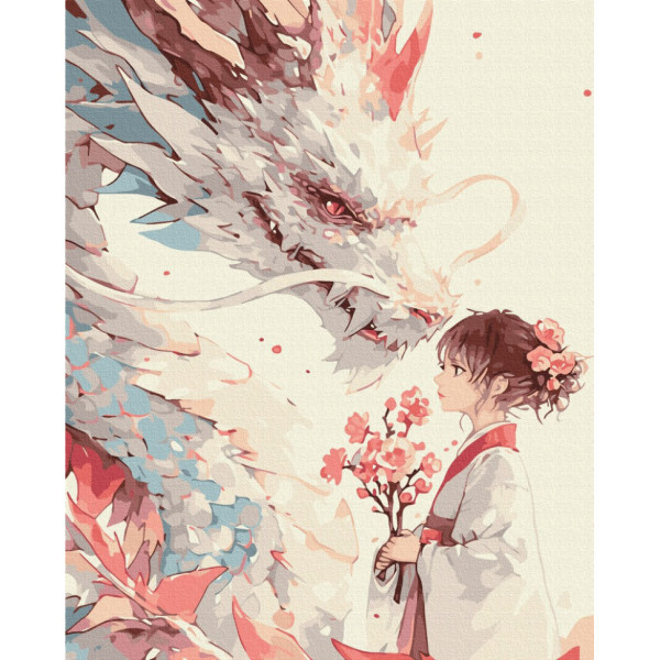 Картина за номерами "Дівчинка та її дракон" BS54083, 40x50 см