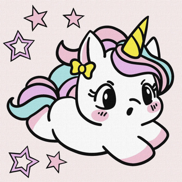 Картина за номерами для дітей "Чудова одноріжка" KHO6213, 18х18 см