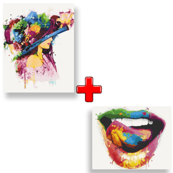 Набор картин по номерам 2 в 1 "Цвет женственности" 40х50 10247-AC и "Цвет соблазна" 40х50 10245-AC