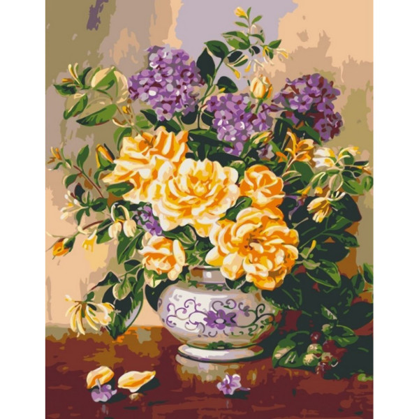 Набор картин по номерам 2 в 1 "Холодный взгляд" 40х50 10406-AC и "Летний букет" 40х50 13023-AC