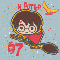 Картина по номерам "Harry Potter: Полет на метле" KHO1364, 25x25 см