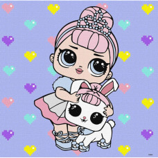 Картина за номерами "L.O.L. Surprise! TroopSurprise Crystal Queen With Crystal Bunny" KHO6289, 40х40 см