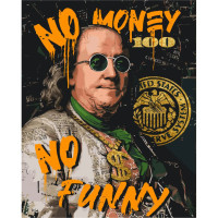Картина по номерам "Франклин. No money no funny" LW3284 золотые краски 40х50 см