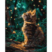 Картина за номерами "Кошеня та світлячки" ©art_selena_ua KHO6881, 40х50 см