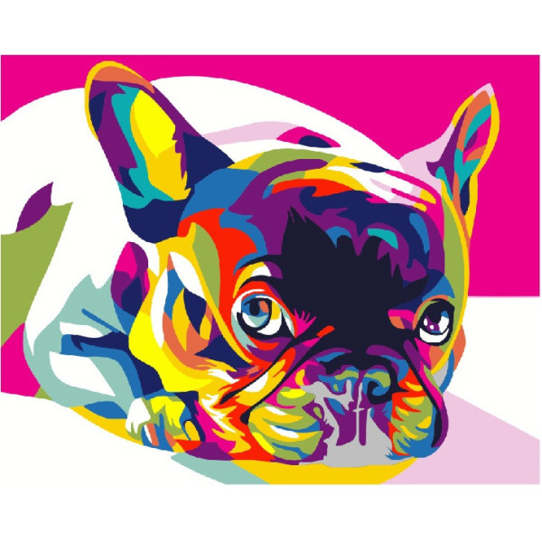 Картина за номерами. Brushme "Райдужний французький бульдог" GEX5379