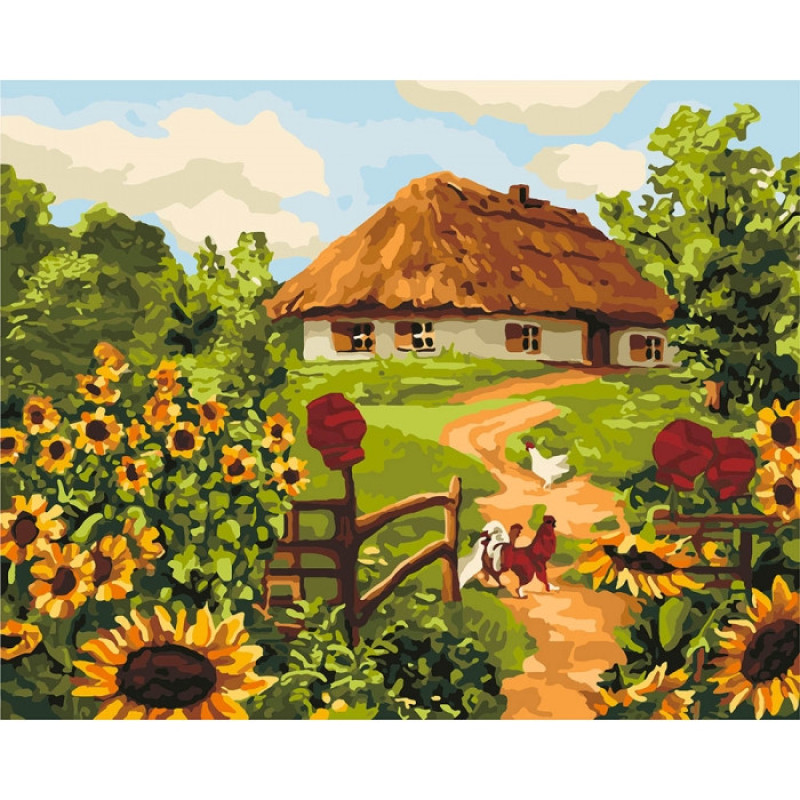Картина за номерами. "Українська хатка" 40 * 50см KHO2280