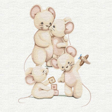 Картина за номерами. "Щаслива сім'я" 30 * 30см KHO2359