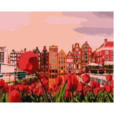 Картина по номерам "Вечерний Амстердам" Идейка KHO2863 40х50 см