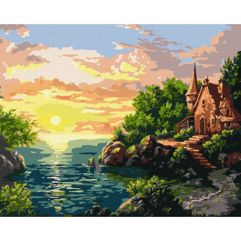 Картина за номерами "Захід сонця" ©Сергій Лобач Ідейка KHO2766 40х50 см