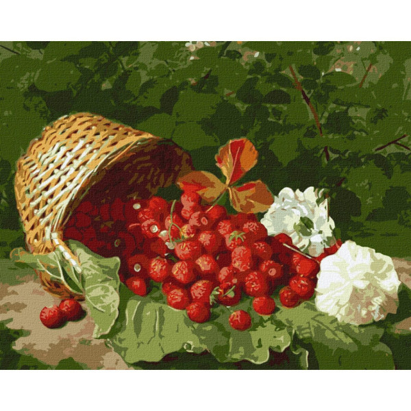 Картина по номерам "Корзина с клубникой" ©William Hammer Идейка KHO5662 40х50 см