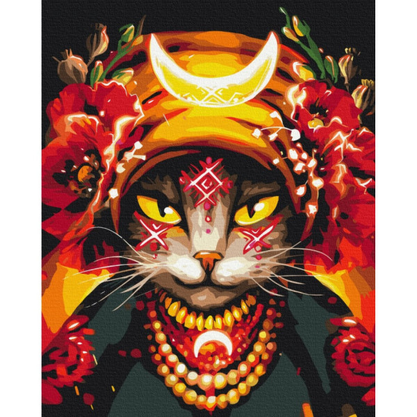 Картина за номерами "Киця Мольфарка"  ©Маріанна Пащук Brushme BS53282 40х50 см